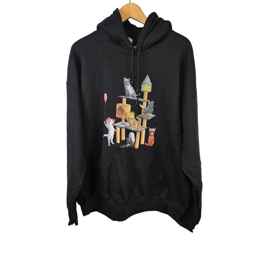 Funny Cat Horror Movies‎ Cute Halloween for Cat Kitty Lovers Sweatshirt size XL